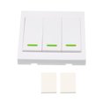 thumbnail image 3 of 3-Channel 433MHz RF Wireless Remote Control Switch, 86-Type Wall-Mounted Transmitter with Self-Adhesive Design, 100m Range, EV1527 Encoding, Battery Not Included for Smart Home Lighting Control, 3 of 6