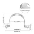 thumbnail image 2 of Unique Bargains 70mm Rigid Pipe Strap Clamp, 20 Pcs 304 Stainless Steel Two Hole U-shape Tube Clip, 2 of 5