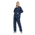 thumbnail image 2 of GLOBAL Women's Flannel Pajama Set - 100% Cotton, Button Down Top & Drawstring Pants | Warm Winter Sleepwear for Canada, 2 of 5
