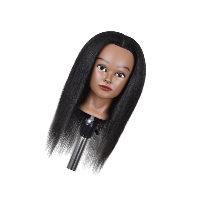 Hair Styling Practice Doll Head Training Mannequin Clamp 16in Light Black