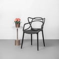 thumbnail image 2 of Heavenly Collection | Modern Black Plastic Side Chair - Mid-Century Molded Dining Chair - Ideal for Kitchen, Dining Room & Patio | Set 2, 2 of 8