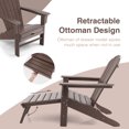 thumbnail image 4 of Gymax Chaise Adirondack de Patio en HDPE Chaise Longue d'Extérieur avec Ottoman Rétractable Café, 4 of 7
