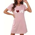 thumbnail image 4 of Pyjama en Soie pour Femmes Chemises de Nuit pour Femmes Manches Courtes Chemises de Nuit pour Dormir Nuisette à Enfiler Douce Mignonne Robe de Nuit Imprimée Robes pour Femmes Tenue de Nuit Robe de Pyjama m, 4 of 5