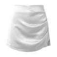 thumbnail image 3 of WILLBEST Jeans pour Femmes, Jupe-Short Asymétrique Froncée, Shorts Décontractés Taille Haute Cargo, 3 of 4