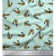 thumbnail image 1 of Soimoi Modal Satin Fabric Circle,Dot & Prawns Ocean Print Fabric by The Yard 42 Inch Wide, 1 of 3