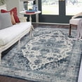 thumbnail image 1 of HOMERRY Area Rug 9' x 12' Rugs for Living Room Vintage Persian Rug Distressed Print Indoor Floor Cover, Blue, 1 of 5