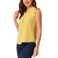 thumbnail image 4 of INSPIRE CHIC Blouse de Travail Sans Manches à Volants pour Femme à Col en V, 4 of 7