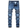 thumbnail image 2 of cllios Jeans Coupe Ajustée Biker pour Hommes Usés Extensibles Déchirés Pantalon en Denim Skinny Détruit Mode Jeans Extensibles, 2 of 9