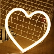 Amzcrzy Plastic Decorative Lights Valentines Day Led Decorative Heart Shape Lights Led Neon Lights Shopping Mall Room Bedroom Layout Photo Hanging Lamp Valentines Day Decorations Usb Powered