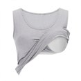 thumbnail image 3 of UPPADA Débardeurs pour Femmes en Modal Rembourré avec Soutien-Gorge Intégré, Col Ras du Cou, Camisole Sans Manches avec Soutien-Gorge Sans Armatures, Chandails Ajustés Décontractés, T-Shirt, Grande Taille, Hauts Confortables, Débardeur pour Femmes, Lot, Côtelé Gris, m, 3 of 6