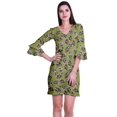 thumbnail image 1 of Moomaya Robe Courte Imprimée pour Femmes, Manches Évasées, Coupe Droite, Robes pour Femmes, Vêtements d'Été Décontractés, 1 of 6