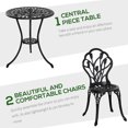 thumbnail image 4 of Outsunny Ensemble Bistro de Patio 3 Pcs pour Balcon, Noir, 4 of 10