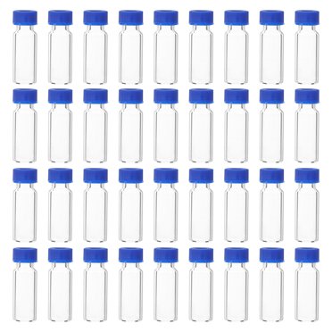 100 Pcs Glass Vials Tiny Glass Jars Sampling Vials Small Glass Bottles Empty Vials with Lids 2ml (without Scale)