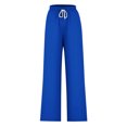 thumbnail image 4 of Pants for Women, Womens Fashionable Striped Printed Drawstring Wide Leg Pants, 4 of 4
