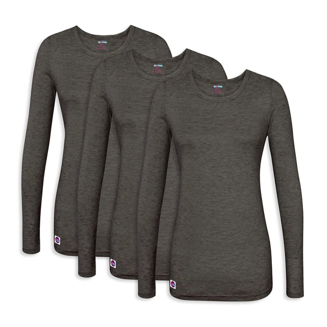 Sivvan Lot de 3 T-Shirts/maillots de Corps à Manches Longues Confort pour Femmes