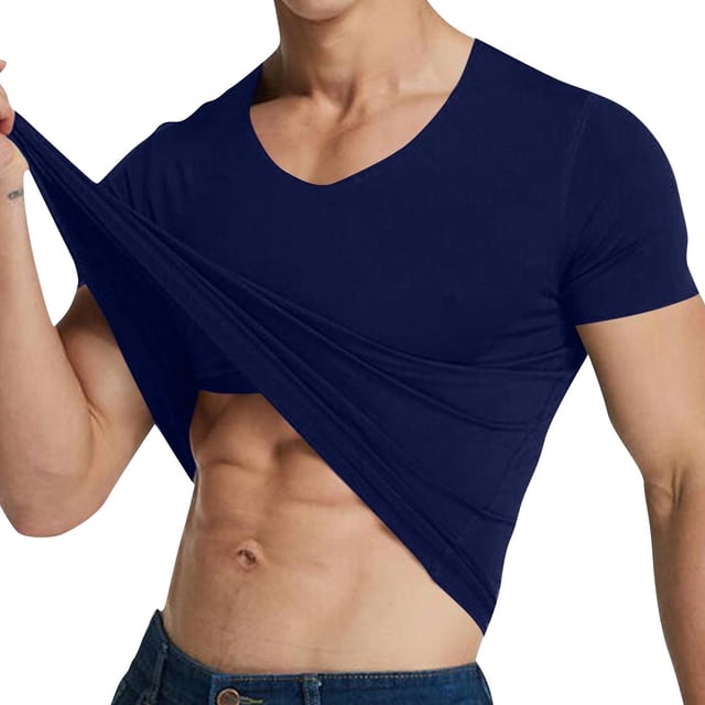 Men T-Shirts Clearance $5 Plus Size Muscle Crew Neck Short Sleeve T-Shirts Solid Color Oversized Pullover Tops Casual Blouses Summer Classic Basic Tees Gym Workout Athletic Tee Shirts My Orders