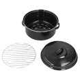 thumbnail image 2 of Oval Roaster, Enamel Non Stick Black  Roasting Pan with Grill for Kitchen for Home, 2 of 7