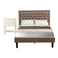 thumbnail image 1 of Pemberly Row 2-Piece Bedroom Set with Fabric Upholstered Bed in Cream, 1 of 6