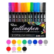 zanvin Double Line Outline Markers Marker Pens for Highlighting Pens Painting Glitter Pens for Guest Book 8ml Stationery, Gifts for Her