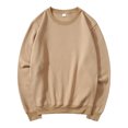 thumbnail image 1 of vdgthytj Men's Crewneck Sweatshirt Long Sleeve Basic Solid Color Shirts Fall Fleece Casual Loose Pullover Tops, 1 of 3