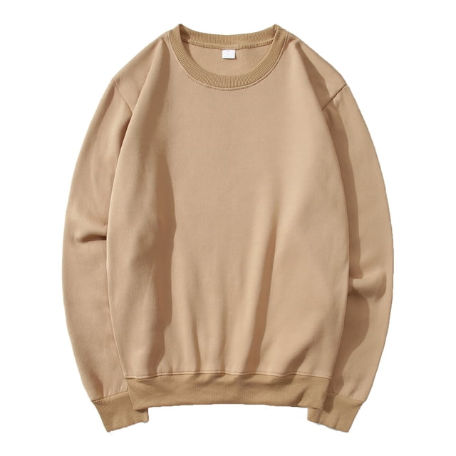 vdgthytj Men's Crewneck Sweatshirt Long Sleeve Basic Solid Color Shirts Fall Fleece Casual Loose Pullover Tops