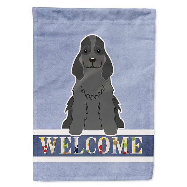 Carolines Treasures BB5673CHF Cocker Spaniel Black Welcome Flag Canvas House Size