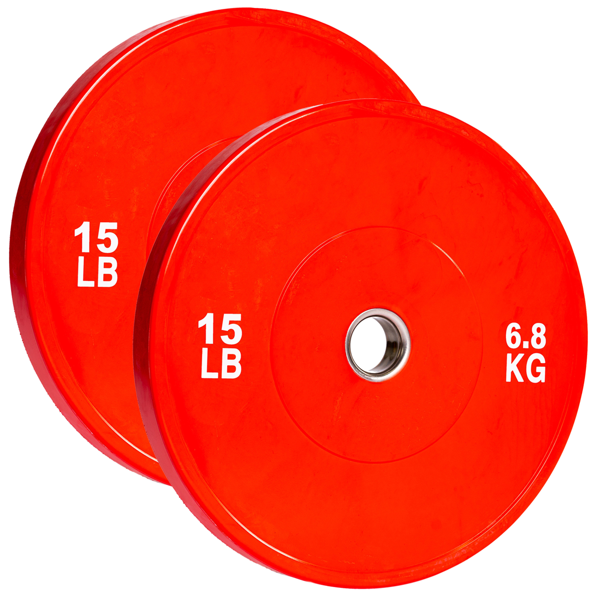 PRISP Olympic Bumper Weight Plate - Rubber Plate for 2 Inch Olympic Barbell with Steel Insert; Pairs, Sets and Single Plates Available