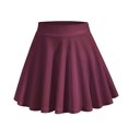 thumbnail image 2 of Mrat Jupe Taille Haute Jupes pour Femmes Dames Été Mode Décontractée Unie Taille Haute Jupe Courte Évasée Jupe Trapèze Mini, 2 of 3