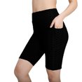 thumbnail image 1 of KIHOUT Women's High Waist Workout Shorts Butt Lifting Tummy Control Ruched Booty Running Yoga Shorts with Pockets, 1 of 3