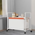 thumbnail image 2 of White Rolling Storage Cart On Wheels With Handle Large Capacity Organizer For Shoes Clothes Toys Reusable Pouches Drawer Design Movable Tote For Home Office U-956 White, 2 of 6