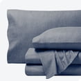 thumbnail image 1 of Bare Home Flannel Sheet Set - 100% Cotton - Deep Pocket - Split King, Heathered Indigo, 5-Pieces, 1 of 7