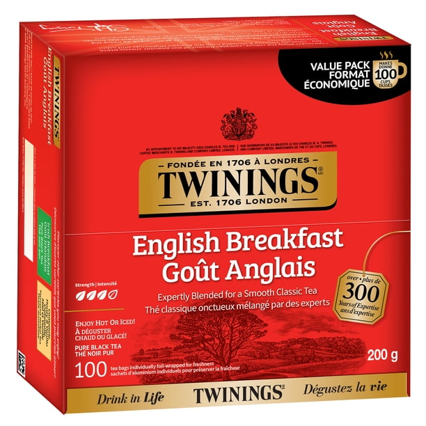 Twinings English Breakfast Black Tea Bags, Smooth & Full-Bodied