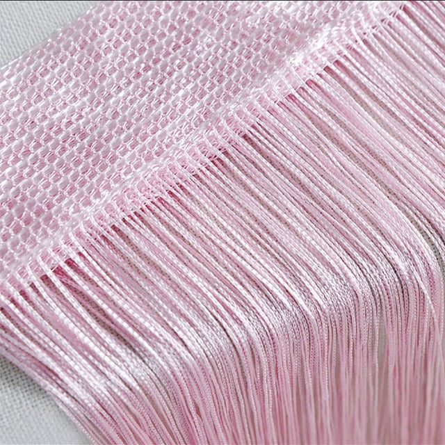 Qonioi String Curtains, Patio Door Net Fringe Screen Divider Cut to Size, Removable Beaded Curtain Panels for Window Doorway Room Partition Decor