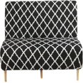 thumbnail image 3 of 2024 Futon Slipcover Armless Sofa Covers Stretch Sofa Bed Slipcover Protector Elastic (Light Gray Animal), 3 of 10