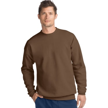Hanes Mens ComfortBlend EcoSmart Crew Sweatshirt - Best-Seller, S, Army Brown
