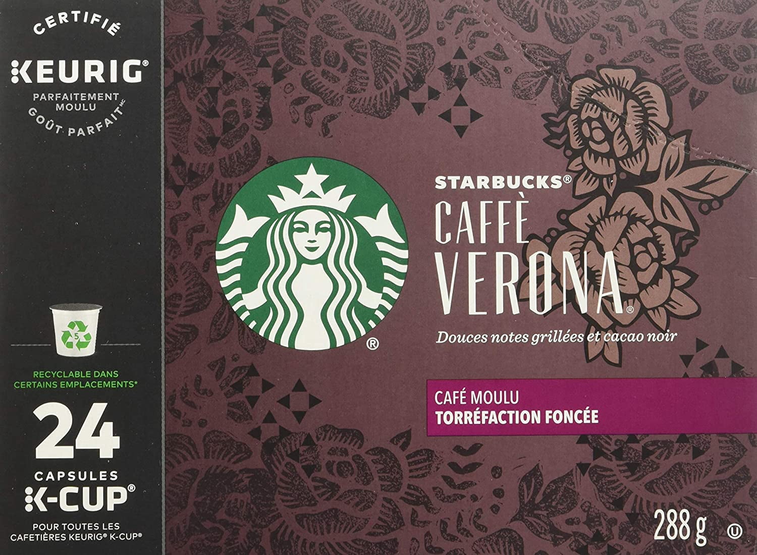 Starbucks Dark Roast K-Cup Coffee Pods — Caffè Verona For Keurig Brewers — 24 Count (Pack Of 4)