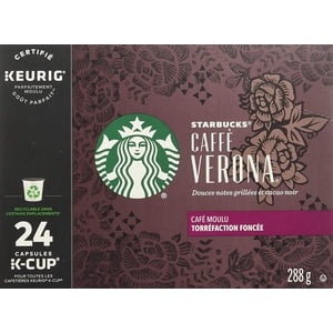 Starbucks Pochettes de café K-Cup Roast foncé — Caffè Vérone Pour les Brewers de Keurig — 24 Nombre (paquet de 4)
