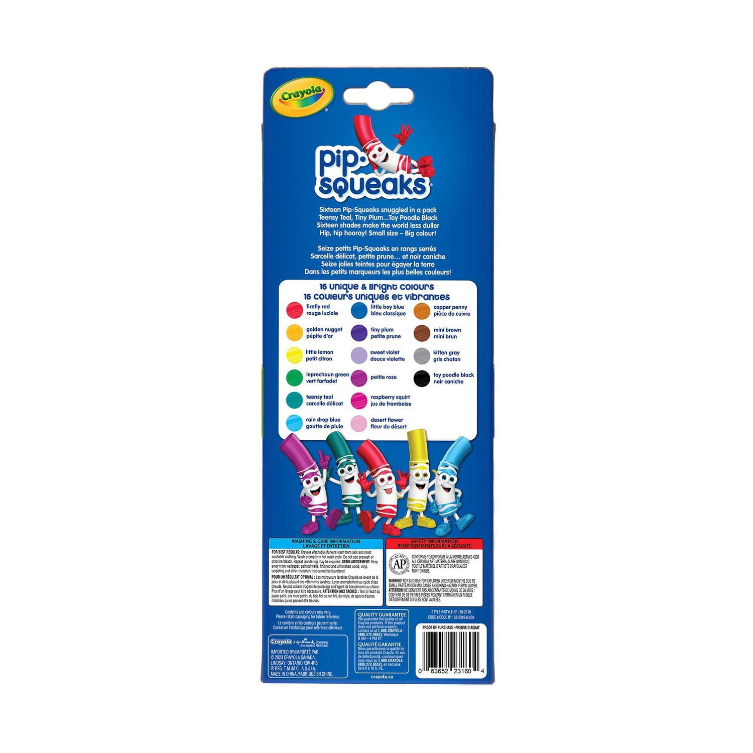 Crayola Pip-Squeaks Broad Line Washable Markers, 16 Count, Mini Markers for Toddlers, Ages 3+