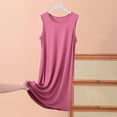 thumbnail image 1 of Elvqul Pyjama Doux pour Femmes Grande Taille Robe Sans Manches pour Dames Chemises de Nuit Unies pour Femmes Coton Rouge, 1 of 4