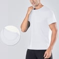 thumbnail image 2 of cfhntfmh T-Shirts Athlétiques pour Hommes Extensibles à Col Rond T-Shirt de Course et d'Entraînement Confortable Léger à Manches Courtes Hauts de Gym, 2 of 7
