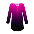 thumbnail image 4 of SwiftWear T-Shirts pour Femmes Mode Tendance Col Rond Manches Mi-Longues T-Shirt Couleur Dégradée Décontracté Ample Hauts Basiques, 4 of 5