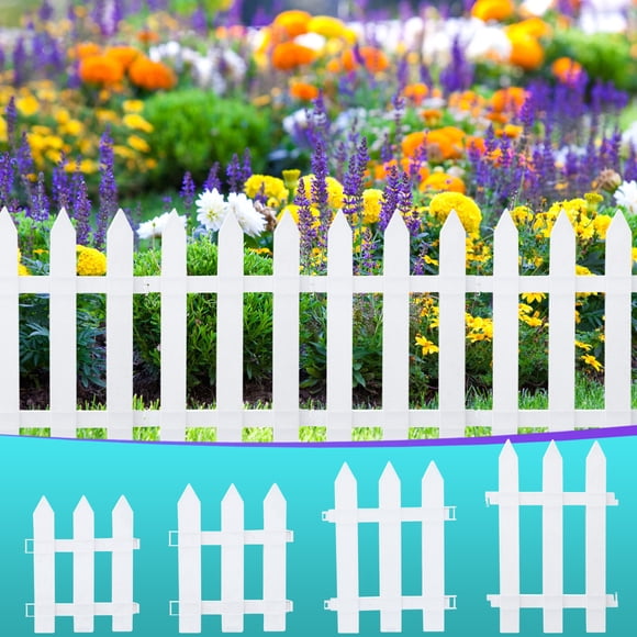 XiYing Pvc Garden Fence Outdoor Decorative Border Fence for Vegetable Garden Yard Courtyard Plastic Horticultural Edging Fence Panel Rustic Lawn Border Fence for Flower Bed Patio Balcony 1 Pack