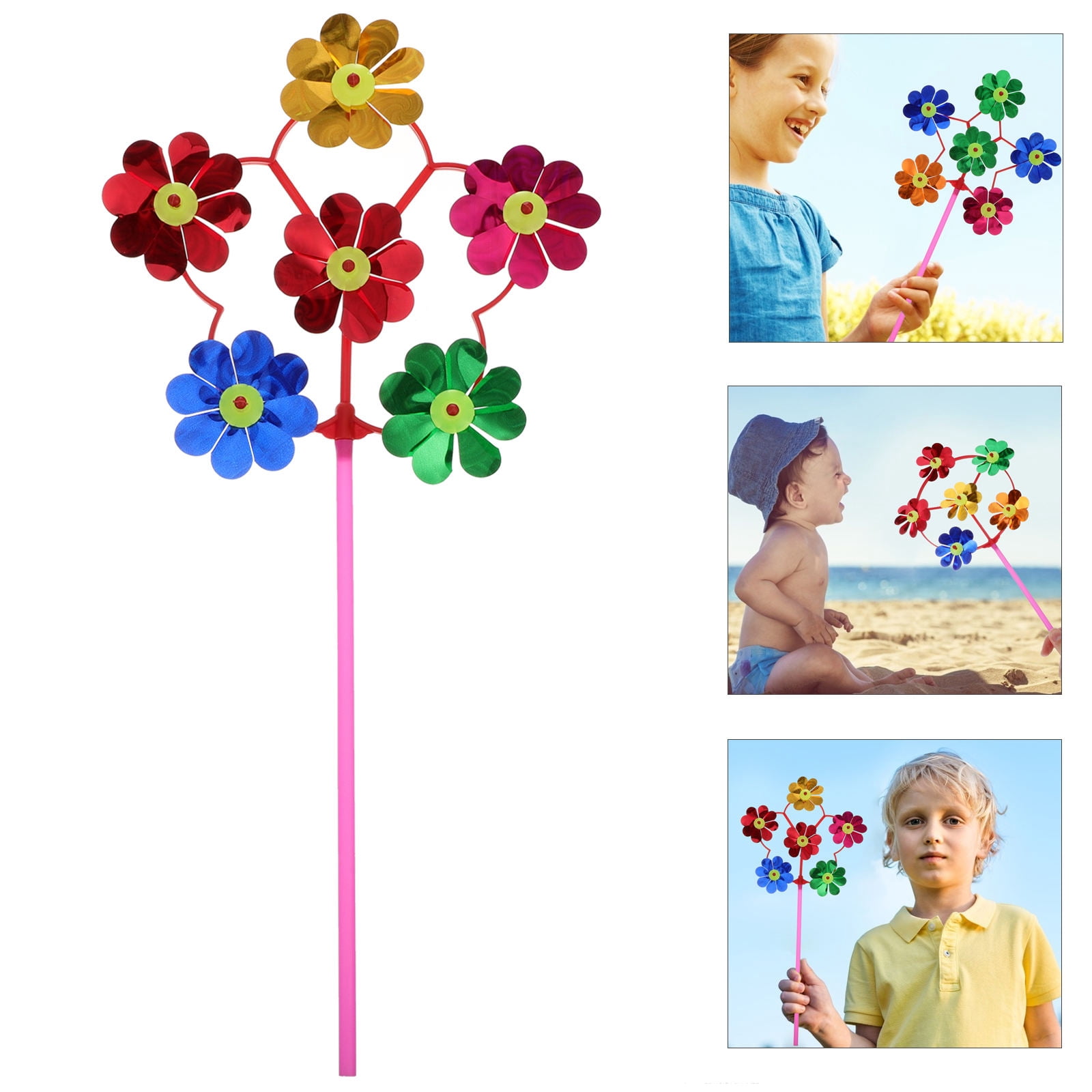 WHAMVOX 25Pcs Spinning Cartoon Pinwheels for Garden Toys and
