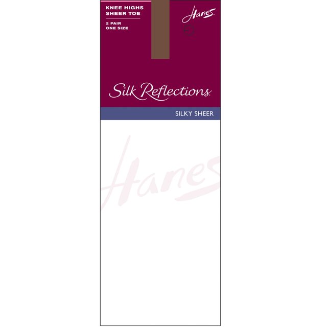 Hanes Silk Reflections Bas Genoux Transparents Soyeux pour Femmes - Article à Succès, Taille Unique