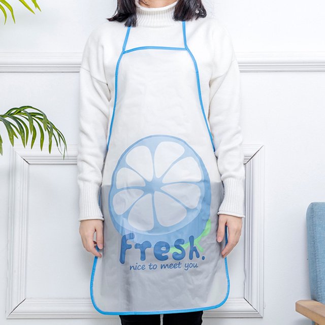 EastVita Cooking Apron Cute Cartoon Fruit Printed Pvc Waterproof Oil Proof Creative Apron