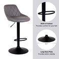 thumbnail image 3 of Bronte Living Leatherette Bar Stool with Adjustable Height, 360 Swivel Design, Floor Protection and Pedestal Base with Footrest - Series Janice - Set of 2, 3 of 9