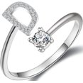 thumbnail image 1 of ORUYROP Bague Lettre Initiale pour Femmes Filles Bagues Alphabet Empilables Argent avec Initiale Réglable Cristal Incrusté Bagues Initiales Cadeaux pour Adolescentes, 1 of 6