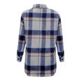thumbnail image 5 of IROINID Veste Surchemise Courte pour Femmes Col Rabattu à Carreaux Manches Longues Confortable Décontractée Manches Longues à Carreaux Col Rabattu Vestes, Gris, 5 of 5