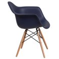 thumbnail image 3 of Alonza Series Navy Plastic Chair with Wooden Legs, 3 of 9
