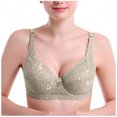 thumbnail image 1 of Saving Clearance 2025！Womens Plus Size Bras,,Woman's Printing Front Buckle Elastic Style Medium Sized Bra Without Steel Rim, 1 of 2